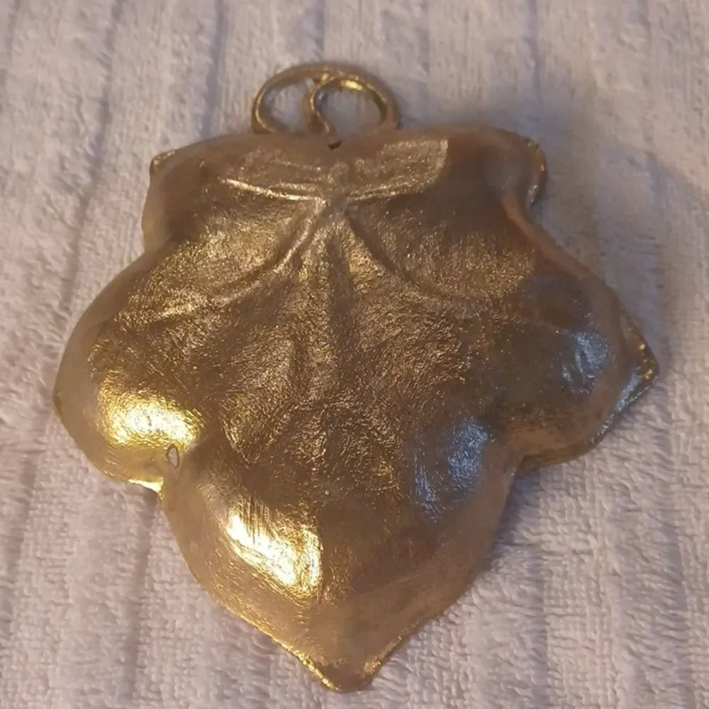 Brass Vase -Leaf Tray 80,Vintage Etched Floral Painted Group Of 2 One Price